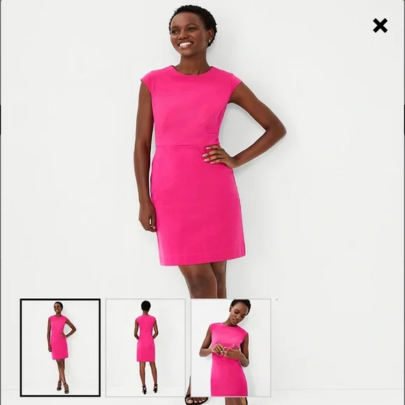 ann taylor pink sheath dress Ann Taylor | Dresses | Ann Taylor Crewneck Flare Short Sleeve Pink Sheath Dress Womens Size 4 Petite